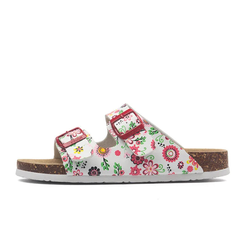 Soft Footbed Sandals | Leather Double Strap Slides