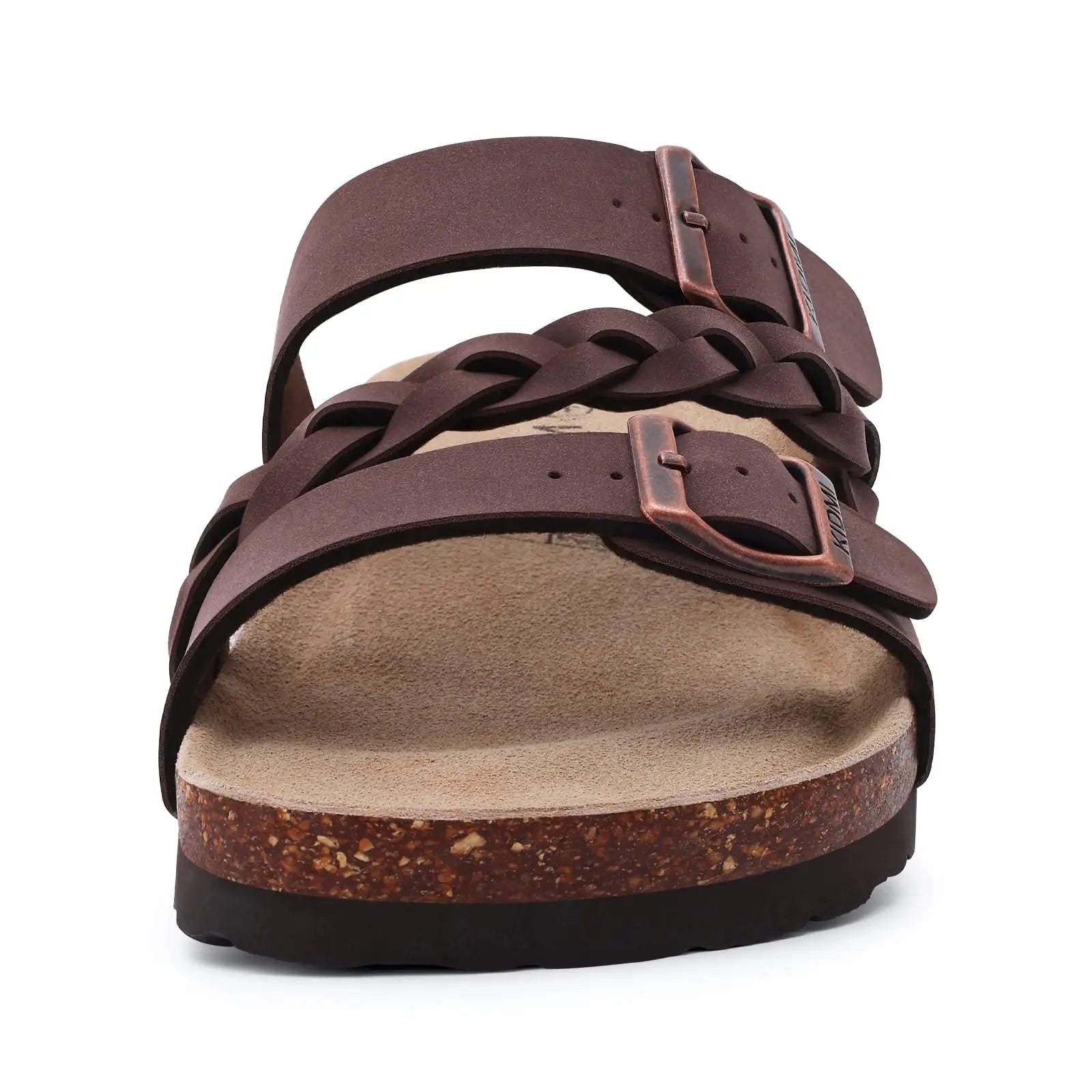 Kavos Cork Footbed Sandals | Leather Double Strap with Arch Support