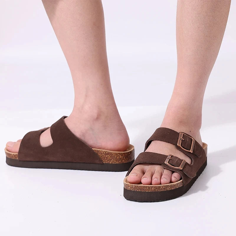 Kavos Cork Footbed Sandals | Women’s Double Strap | Minimal Slide