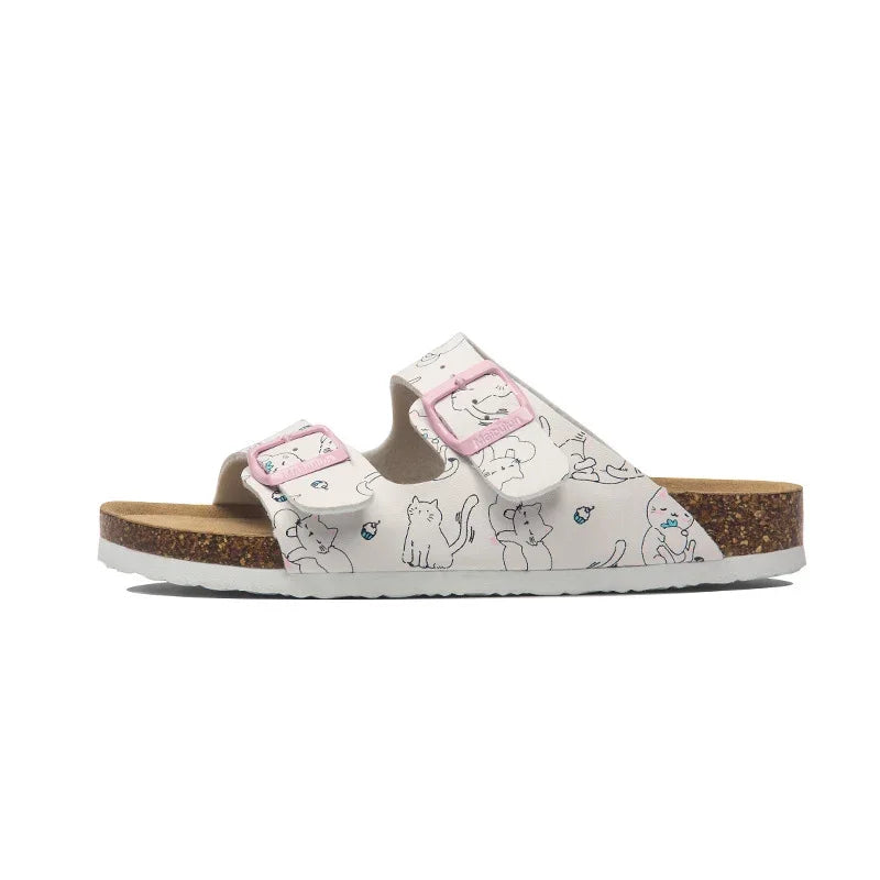 Soft Footbed Sandals | Leather Double Strap Slides