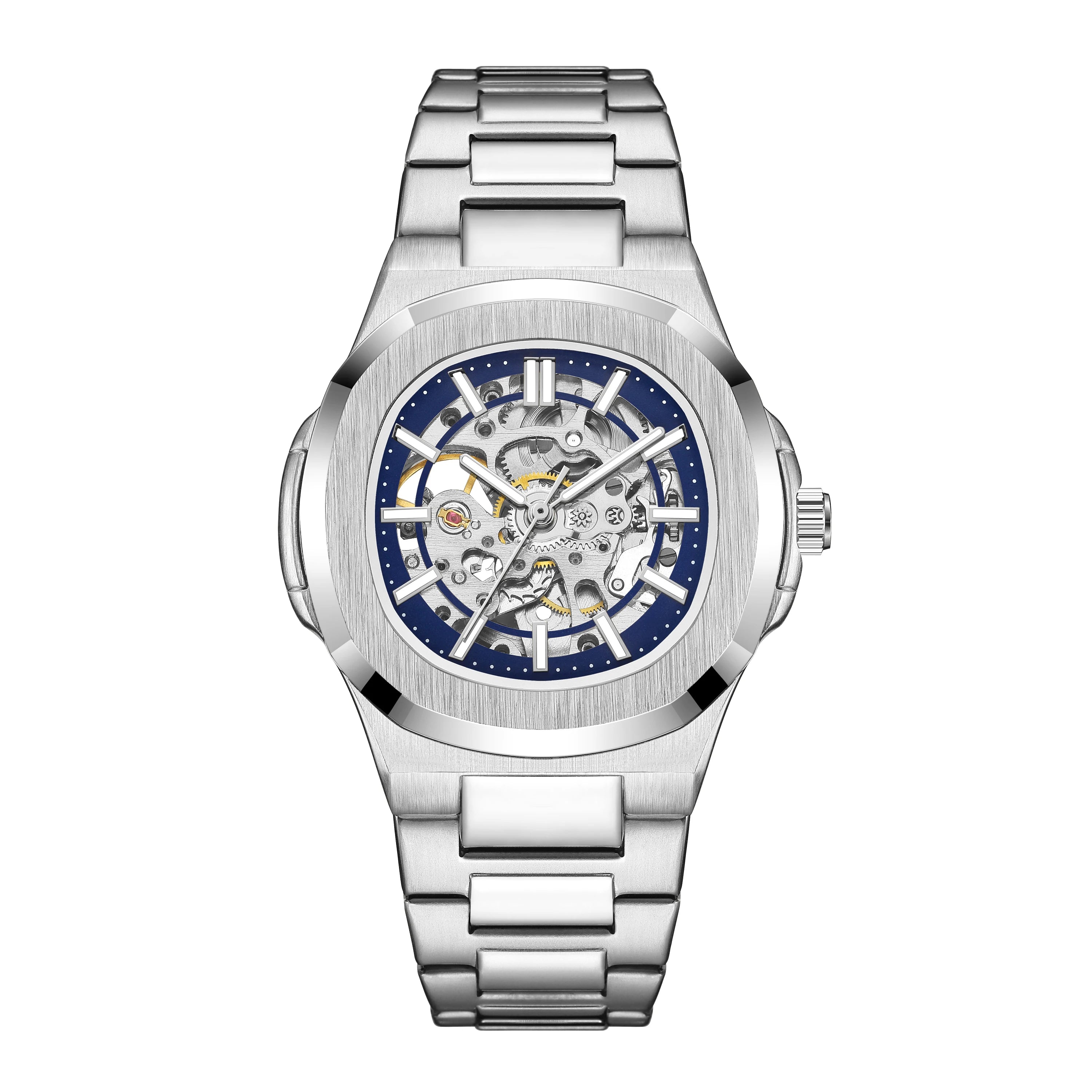 Men’s Skeleton Automatic Watch – Stainless Steel - W001