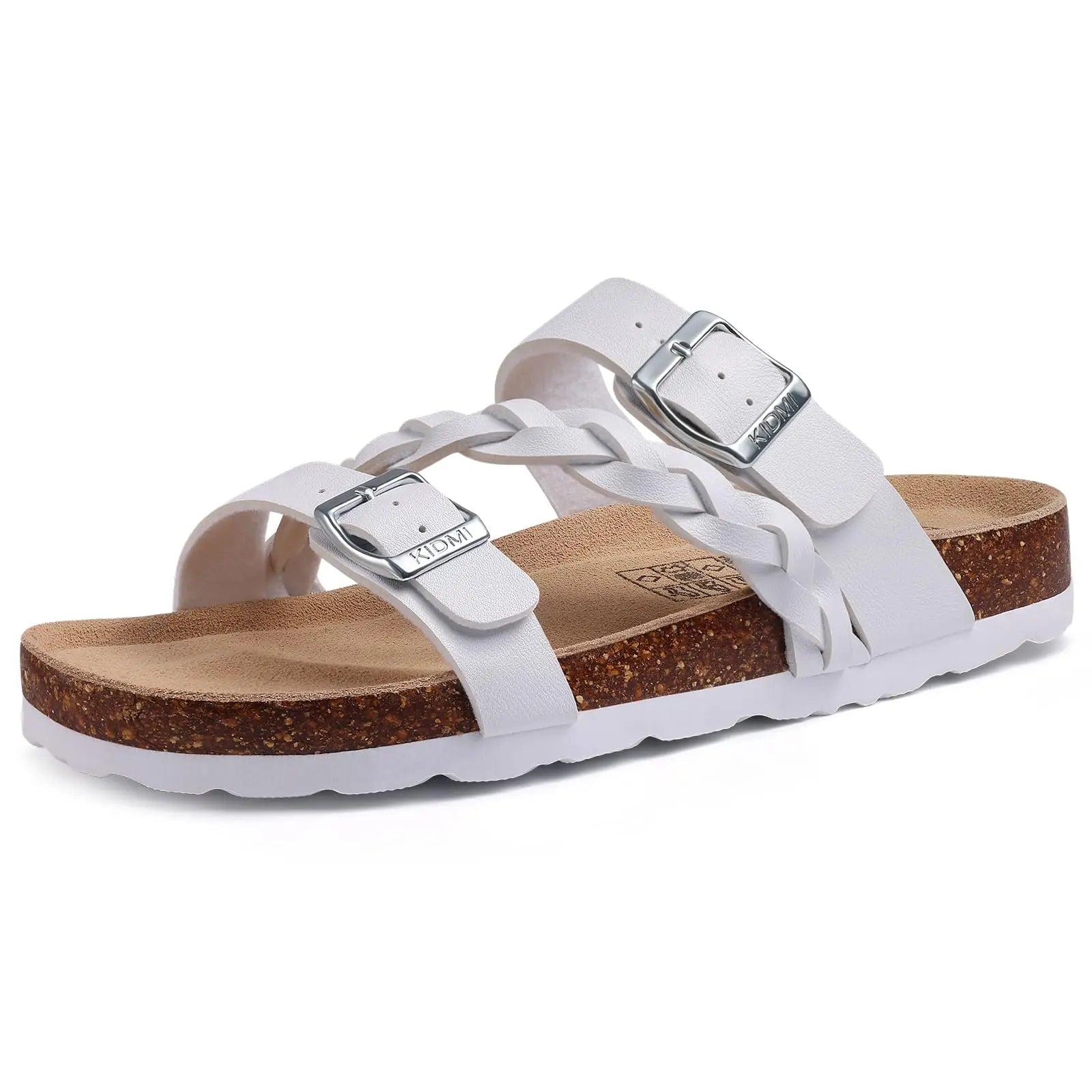Kavos Cork Footbed Sandals | Leather Double Strap with Arch Support