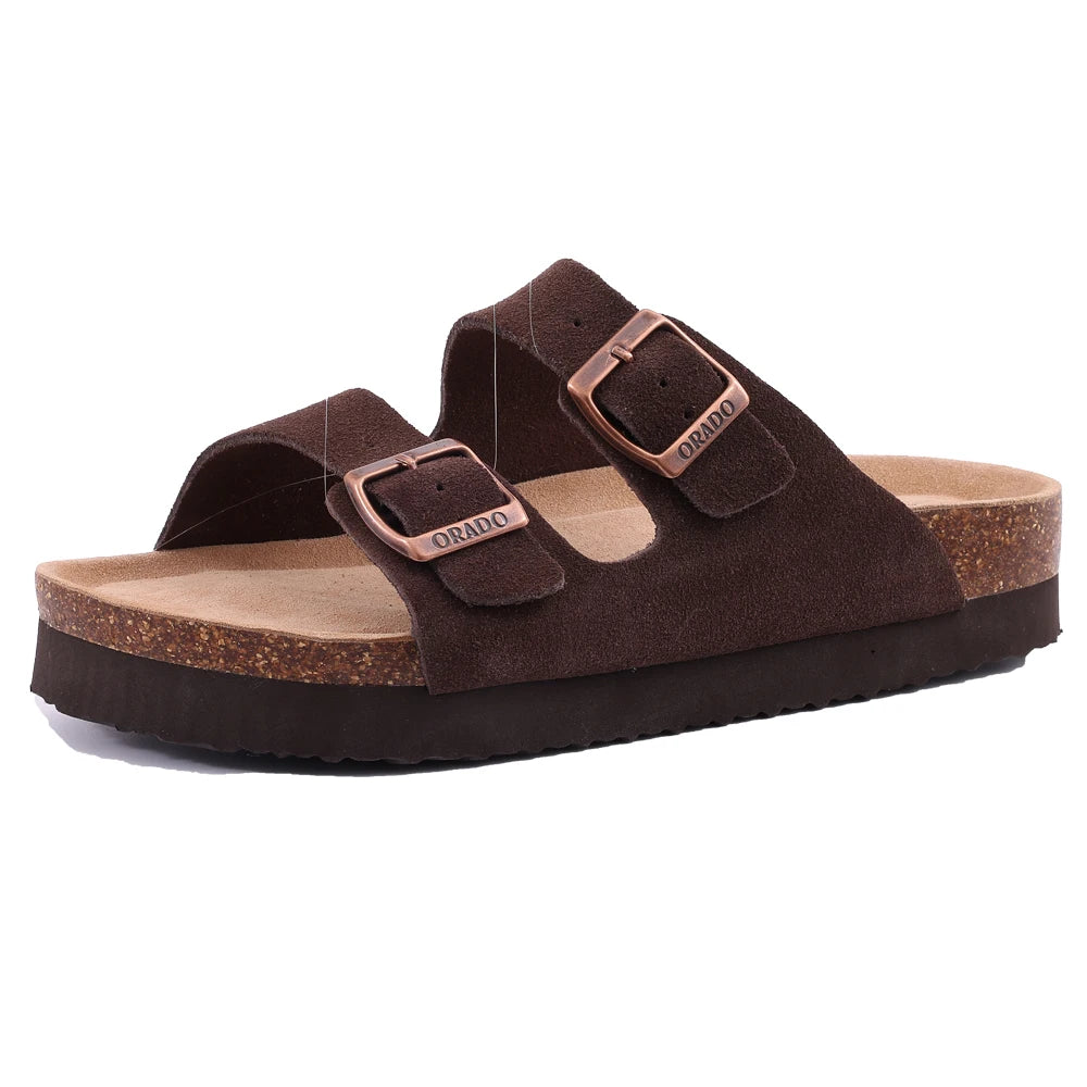 Kavos Cork Footbed Sandals | Women’s Double Strap | Minimal Slide