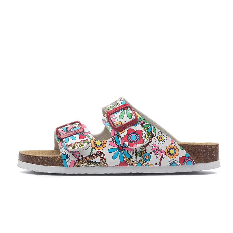 Soft Footbed Sandals | Leather Double Strap Slides