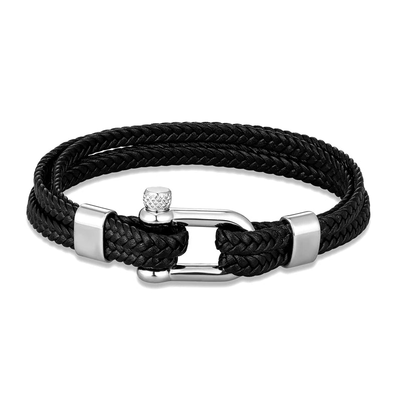 Pulseira Masculina, Male bracelet, Pulseira, bracelet, Men's leather bracelet, leather bracelet, Pulseira Masculina couro, Prata 925, 925 silver