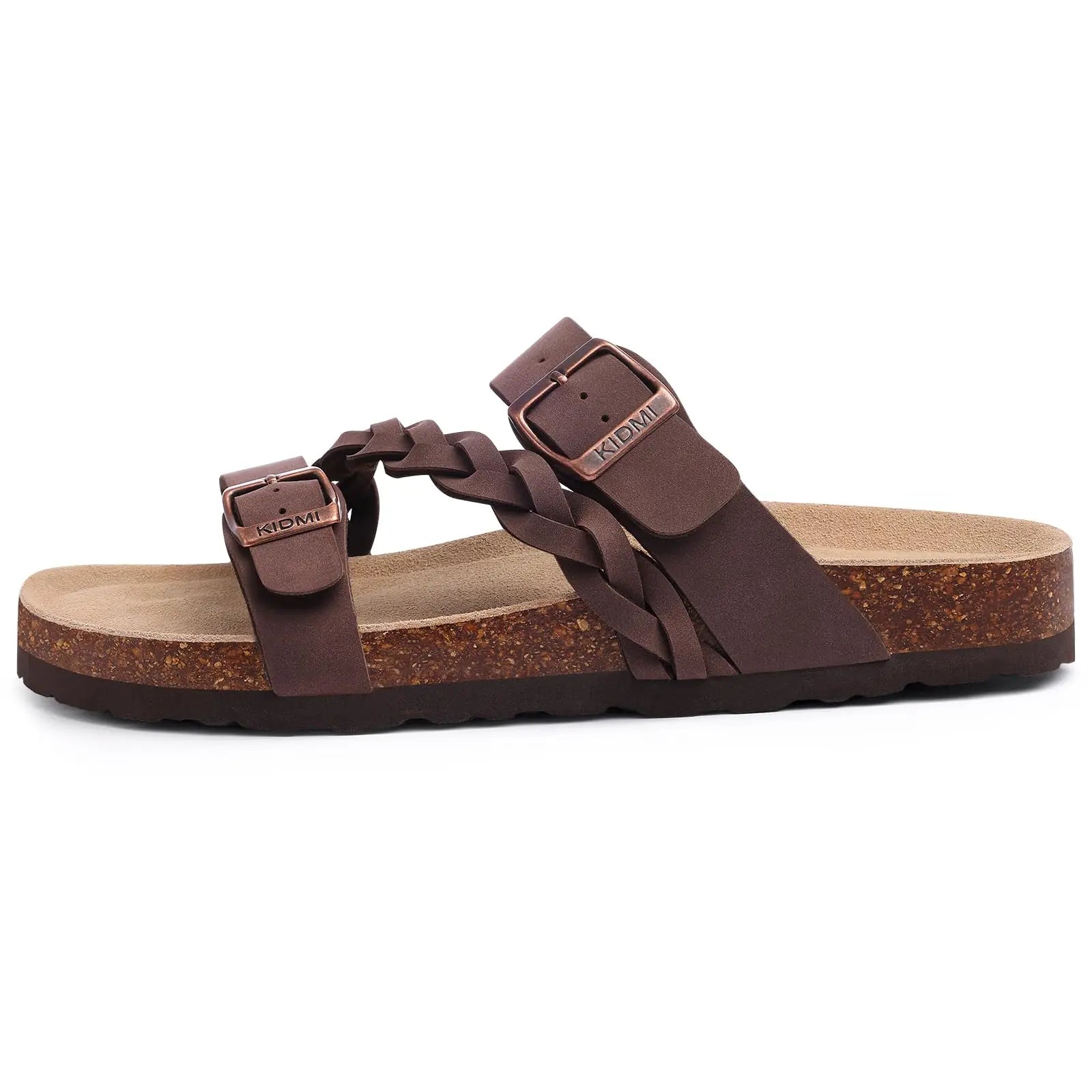 Kavos Cork Footbed Sandals | Leather Double Strap with Arch Support