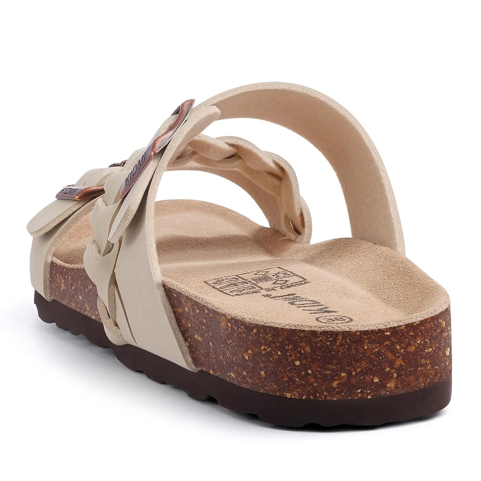 Kavos Cork Footbed Sandals | Leather Double Strap with Arch Support