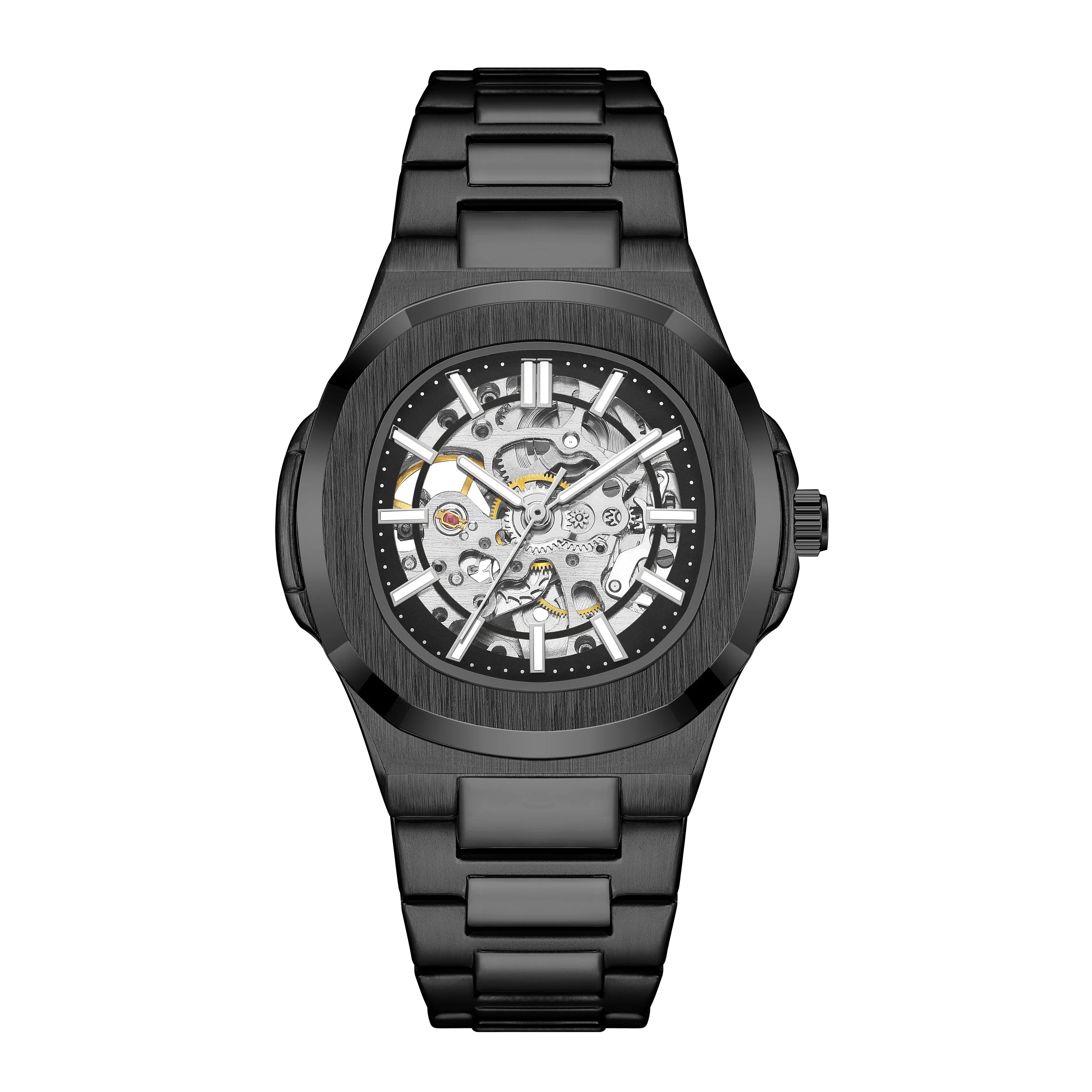 Men’s Skeleton Automatic Watch – Stainless Steel - W001