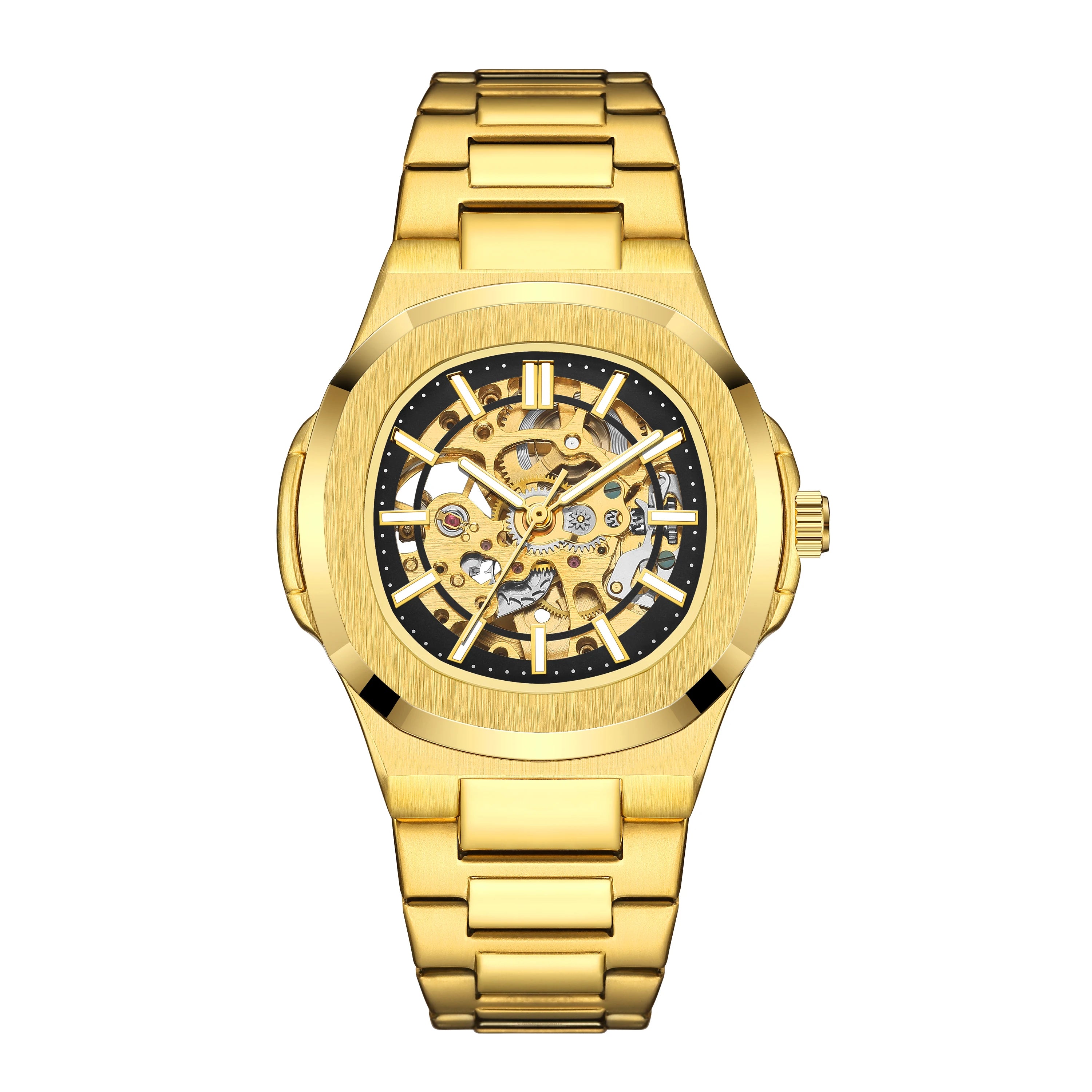 Men’s Skeleton Automatic Watch – Stainless Steel - W001