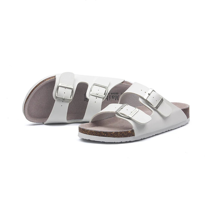 Use Kavos Cork Footbed Sandals | Vegan Leather Double Strap Slides