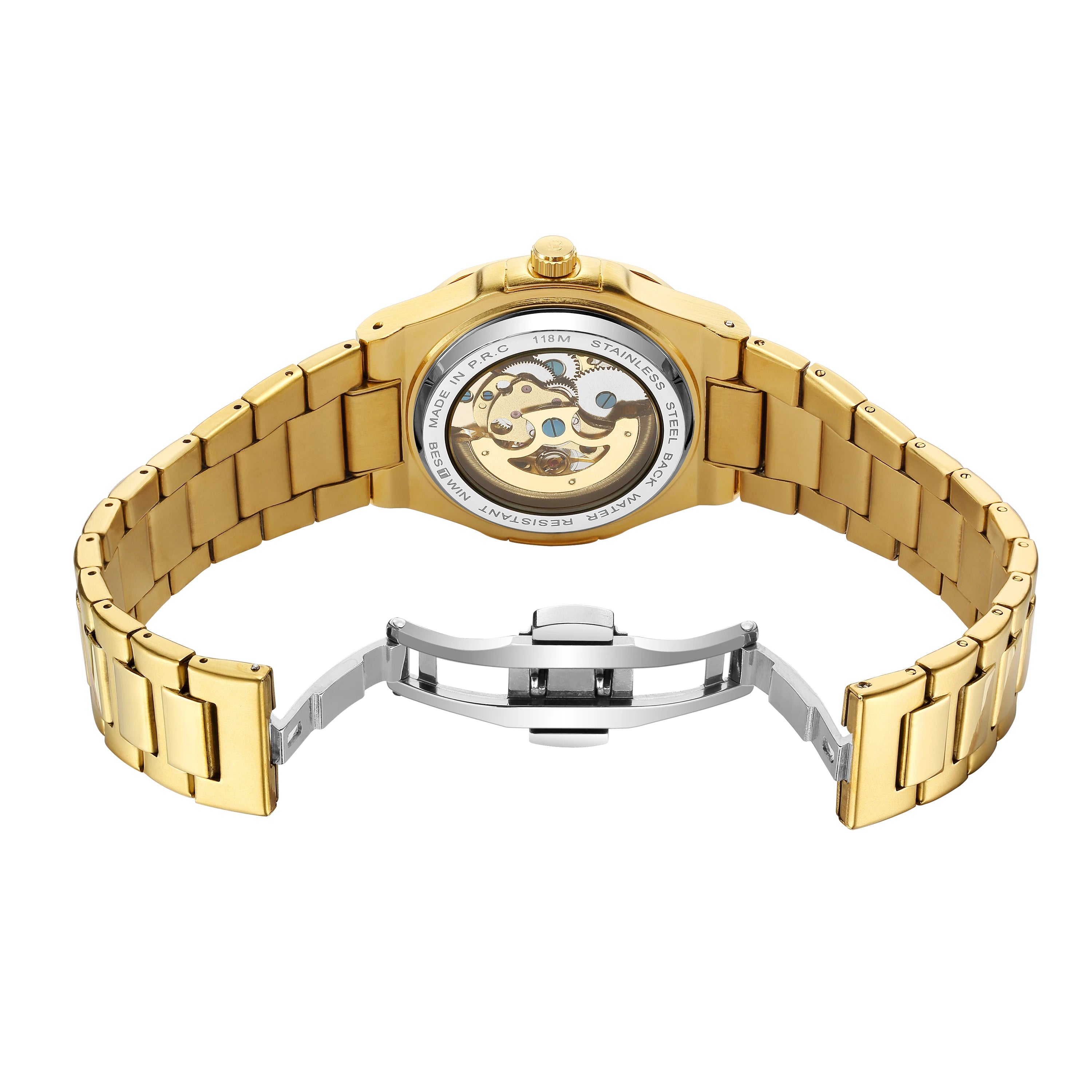 Men’s Skeleton Automatic Watch – Stainless Steel - W001