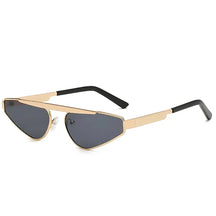 Metal Sunglasses Lu, unisex, kavos, front, gold and grey