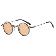 Round Sunglasses Mykonos, men and women sunglasses, metal, side, orange