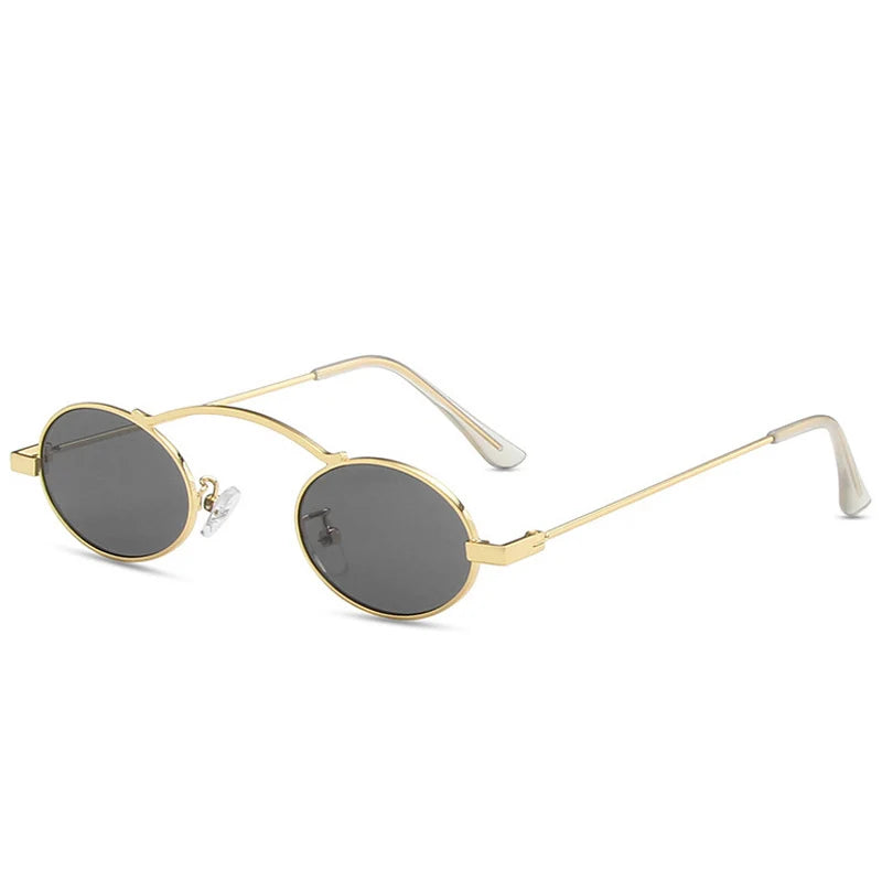 Round Women Sunglasses Creta, acetate, side, gold and black