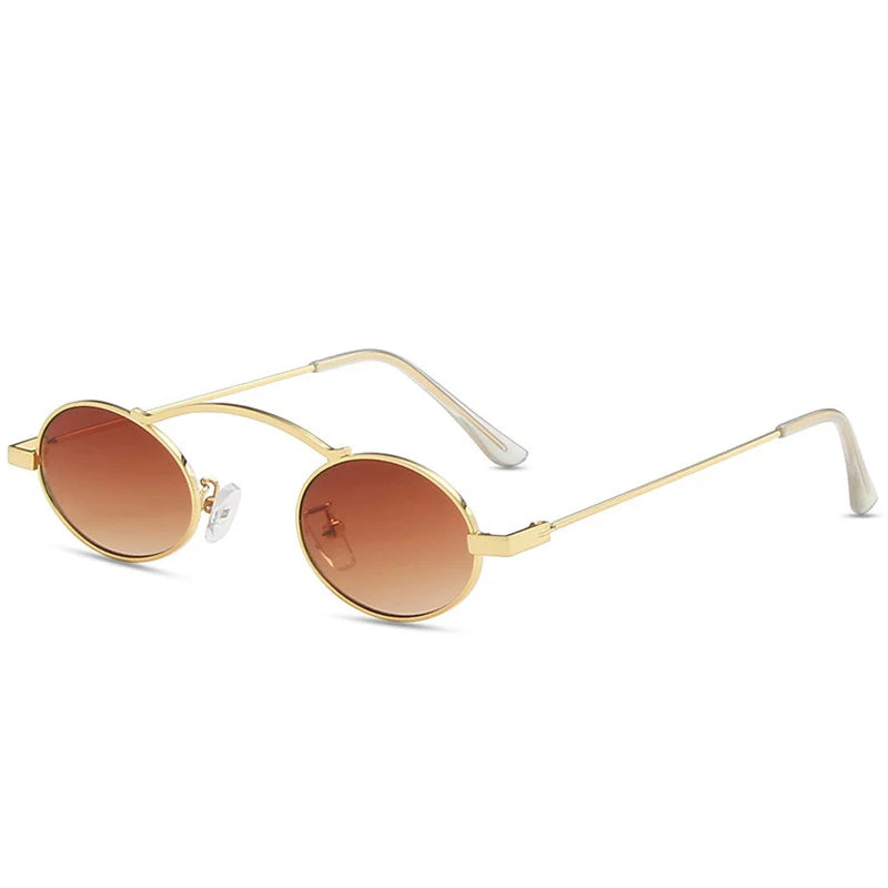 Round Women Sunglasses Creta, acetate, side, gold and gradient