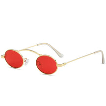 Round Women Sunglasses Creta, acetate, side, gold and red