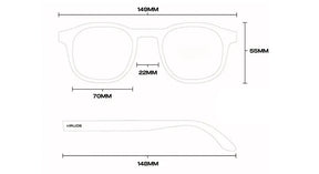 Women Sunglasses Rhodes, acetate, round, measurements