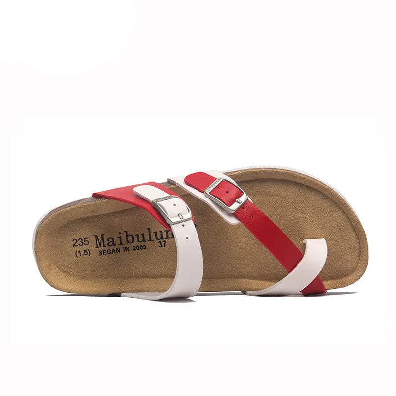 Women’s Birkenstock Leather Sandals – Minimal Toe Loop & Back Strap