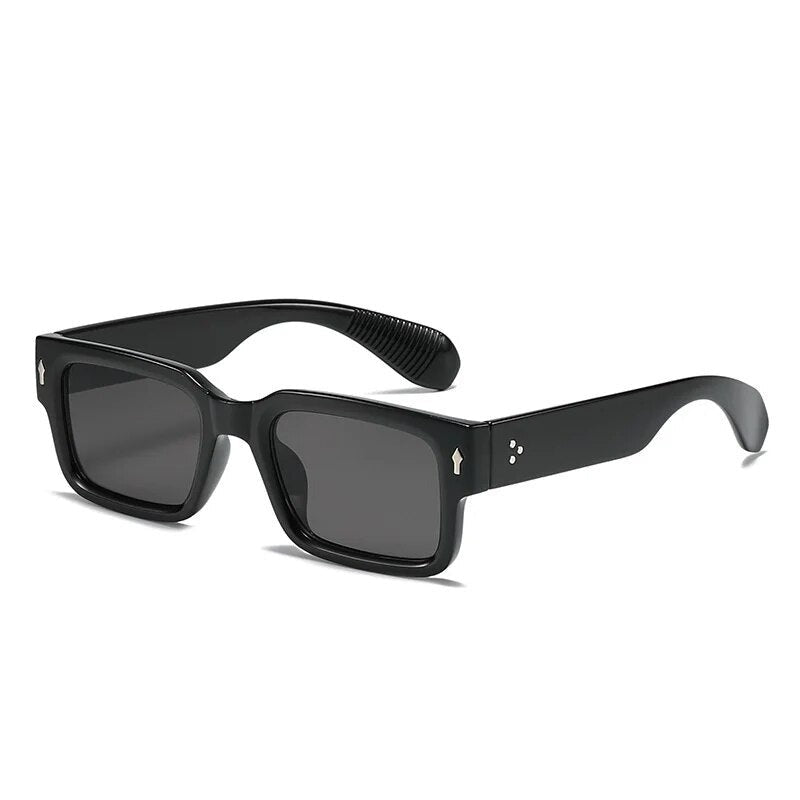 Rectangular Sunglasses Luna, men and women sunglasses, side, black lenses