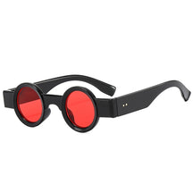 Round Sunglasses Lennon, men and women sunglasses, side, red lenses