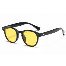 Round Sunglasses Ant, kavos, acetate, side, black and yellow