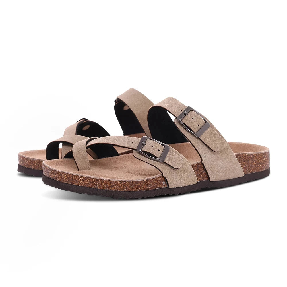 Women’s Birkenstock Suede Cross Strap Sandals – Clog Footbed, Adjustable