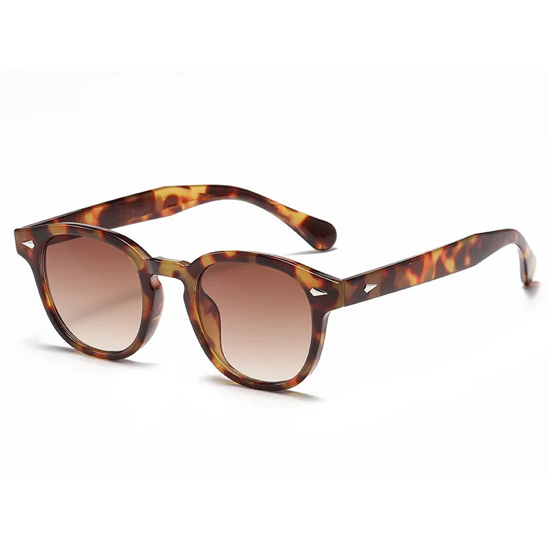 Round Sunglasses Ant, kavos, acetate, side, leopard 