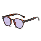 Round Sunglasses Ant, kavos, acetate, side, leopard purple