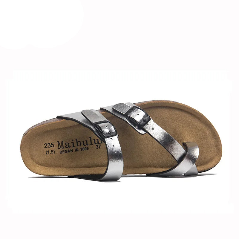 Women’s Birkenstock Leather Sandals – Minimal Toe Loop & Back Strap