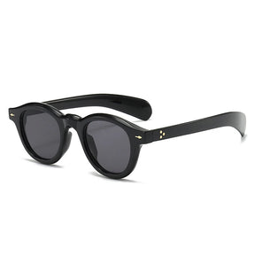 Round Sunglasses Rimini, women and men sunglasses, side, black