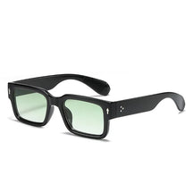 Rectangular Sunglasses Luna, men and women sunglasses, side, green lenses