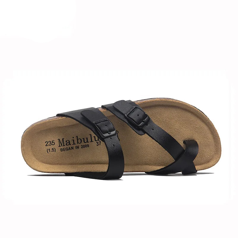 Women’s Birkenstock Leather Sandals – Minimal Toe Loop & Back Strap