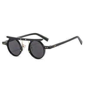 Round Sunglasses Taipu, men and women sunglasses, acetate, side, black