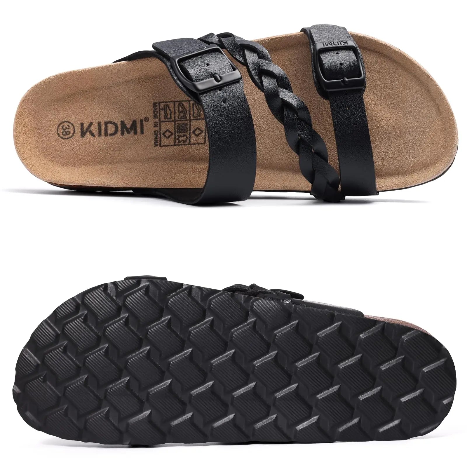 Birkenstock Cork Footbed Sandals – Leather Double Strap With Arch Support