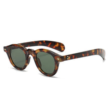 Round Sunglasses Rimini, women and men sunglasses, side, leopard and grey