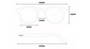 Fashion Sunglasses Unisex Acapulco Acetate - Kavos - Front, measurements