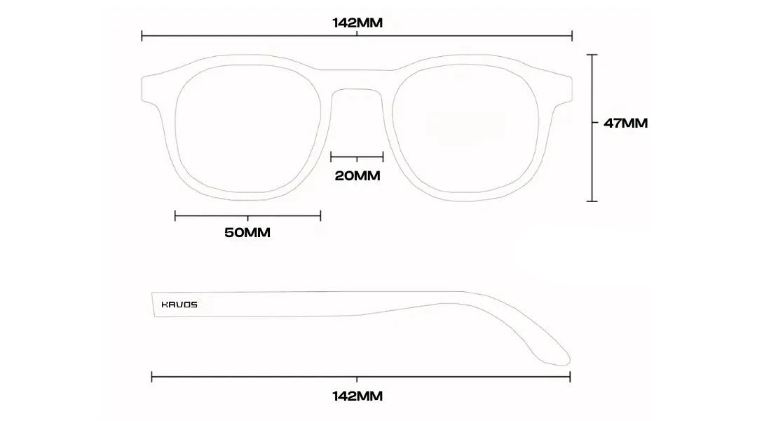 Round Sunglasses Ant, kavos, acetate, measurements