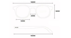 Triangular Sunglasses Bianca, men and women sunglasses, measurements