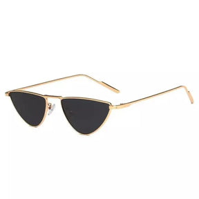 Triangular Sunglasses Bianca, men and women sunglasses, side, gold and grey