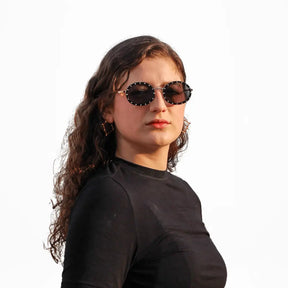 Round  Sunglasses Nice, women metal sunglasses, front, women