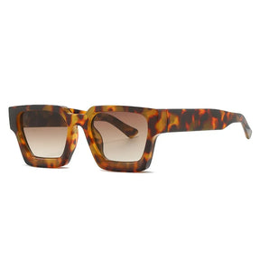 Square Sunglasses Vintage, unisex, side, leopard