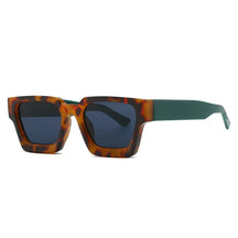 Square Sunglasses Vintage, unisex, side, leopard