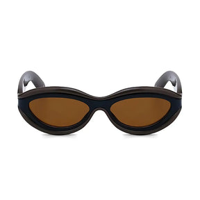 Oval Women Sunglasses, kavos, acetate, front, brown