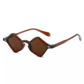 Triangular Sunglasses Carneiros, women and men sunglasses, side, brown