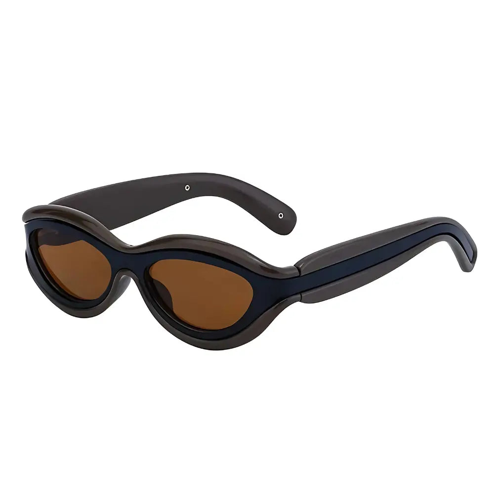 Oval Women Sunglasses, kavos, acetate, side, brown