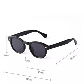 Round Sunglasses Noronha, acetate, women sunglasses, side, measures