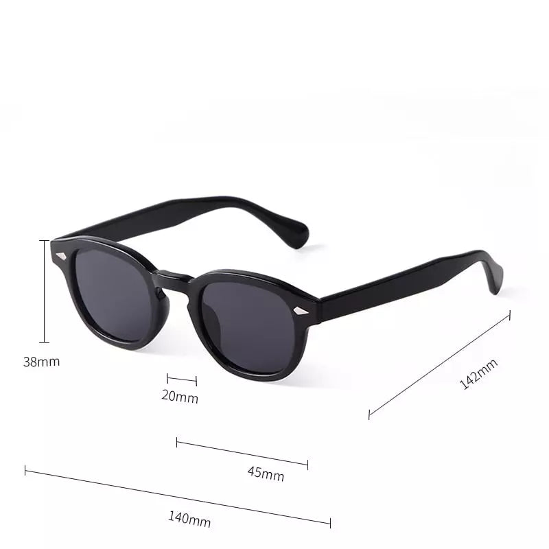 Round Sunglasses Noronha, acetate, women sunglasses, side, measures