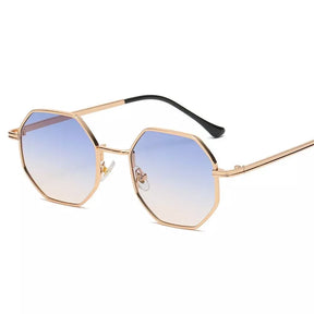 Hexagonal Sunglasses Al mare, women sunglasses, side, gold and gradient