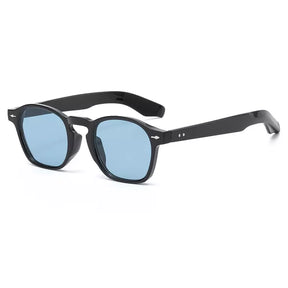 Acetate Sunglasses Cancún, men and women sunglasses, side, blue lenses