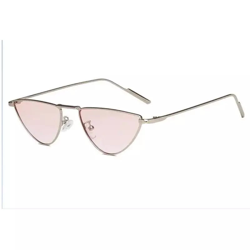 Triangular Sunglasses Bianca, men and women sunglasses, side, gold and pink